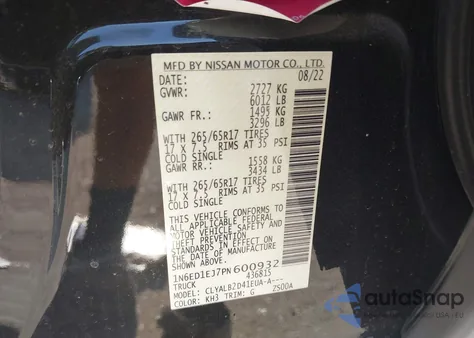 2023 Nissan Frontier Sv 4X2 z USA, uszkodzony, nr VIN 1N6ED1EJ7PN600932